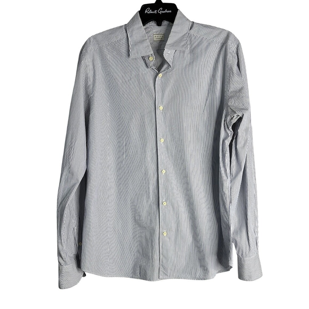 Xacus Evolution Fit Cotonificio Albini Men Long Sleeve Button Dress Shirt 15 3/4